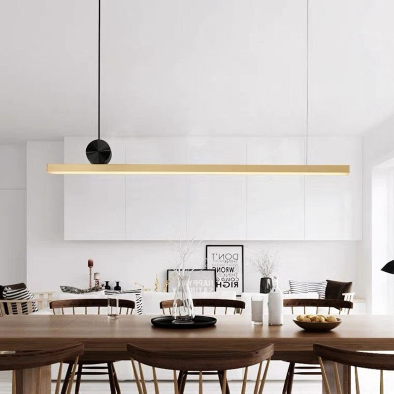 Modern Linear Led Ceiling Light Fixtures | Kitchen Pendant Lighting | Dining Room Lamps - Lamps