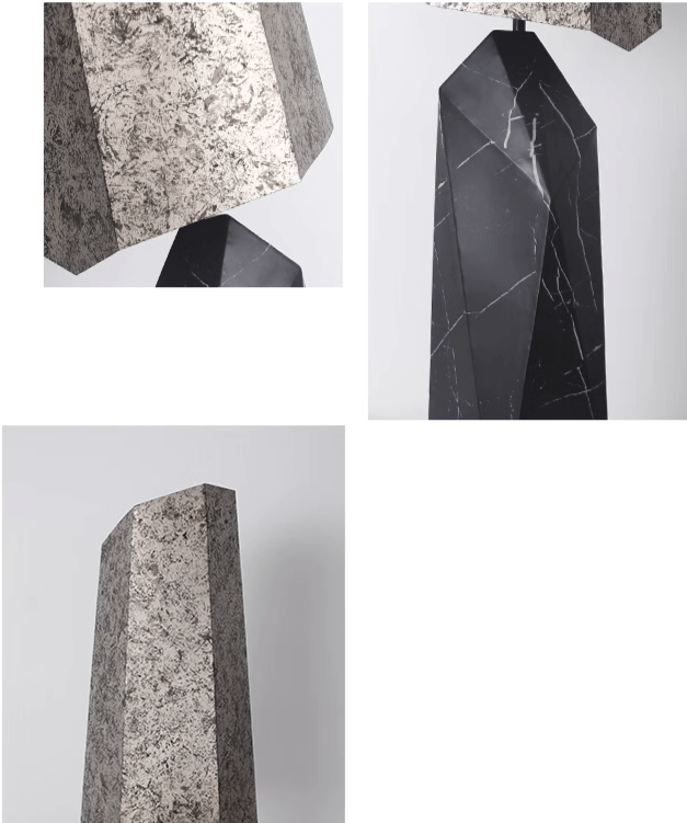 Shop for Floor Lamps - Unique Design - Wabi-sabi Grey Granite and Marble Lamp