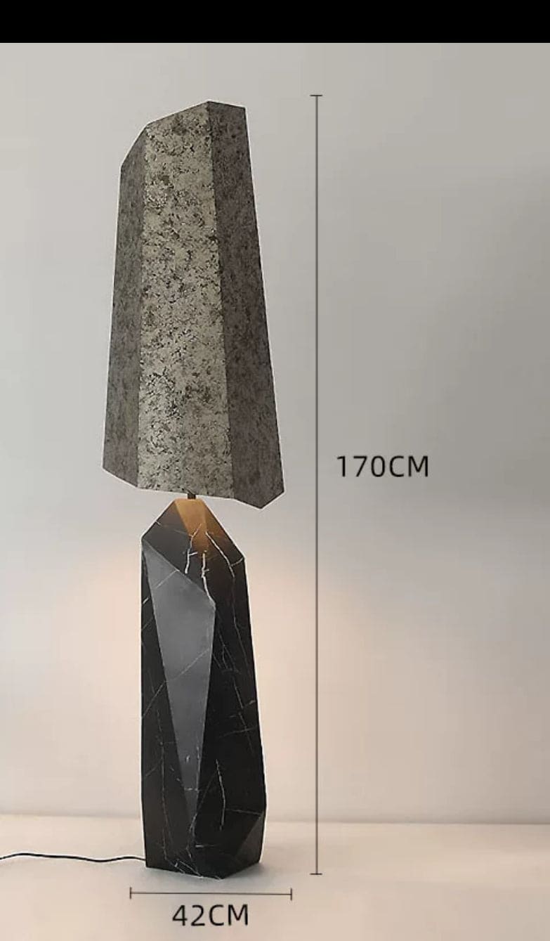 Shop for Floor Lamps - Unique Design - Wabi-sabi Grey Granite and Marble Lamp