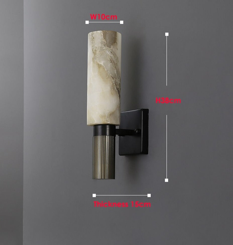 Decorative Wall Sconces - Real Marble Copper Base Lights for Living Room Hotel Restaurants