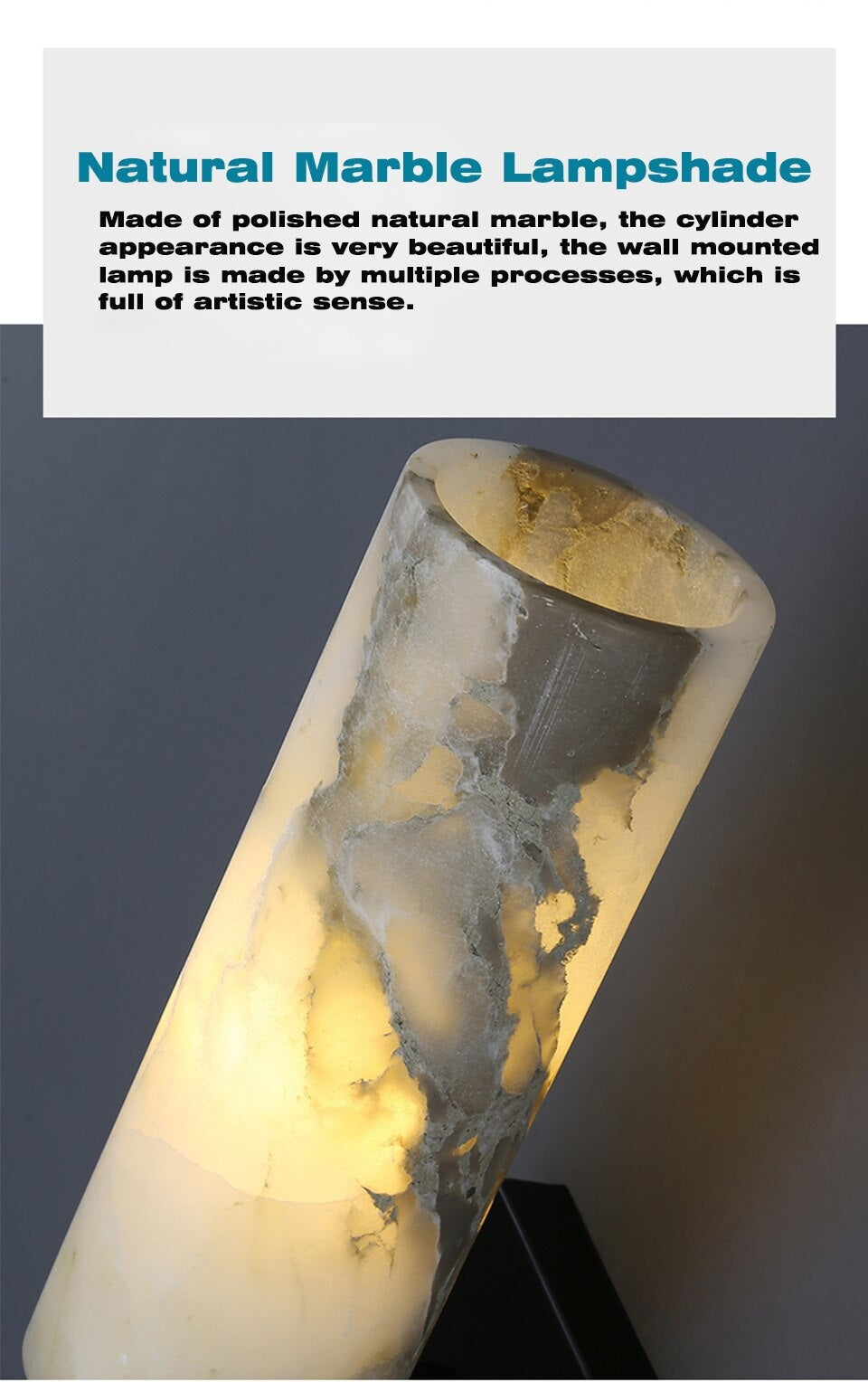 Decorative Wall Sconces - Real Marble Copper Base Lights for Living Room Hotel Restaurants