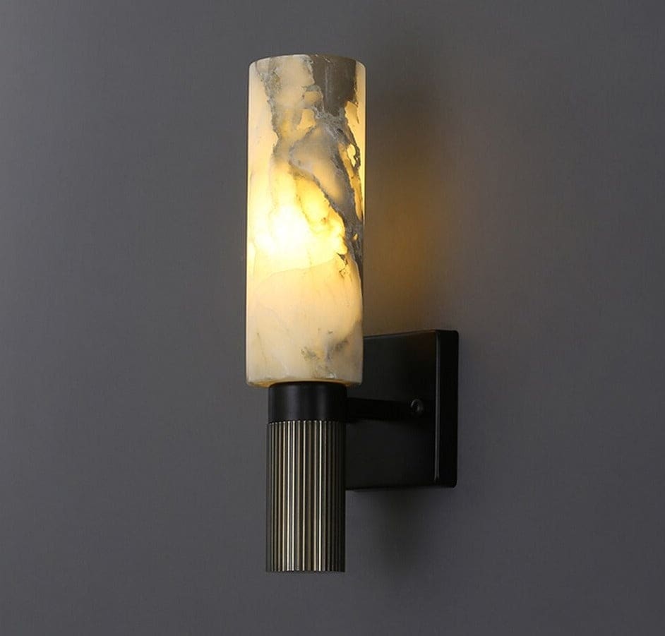 Decorative Wall Sconces - Real Marble Copper Base Lights for Living Room Hotel Restaurants