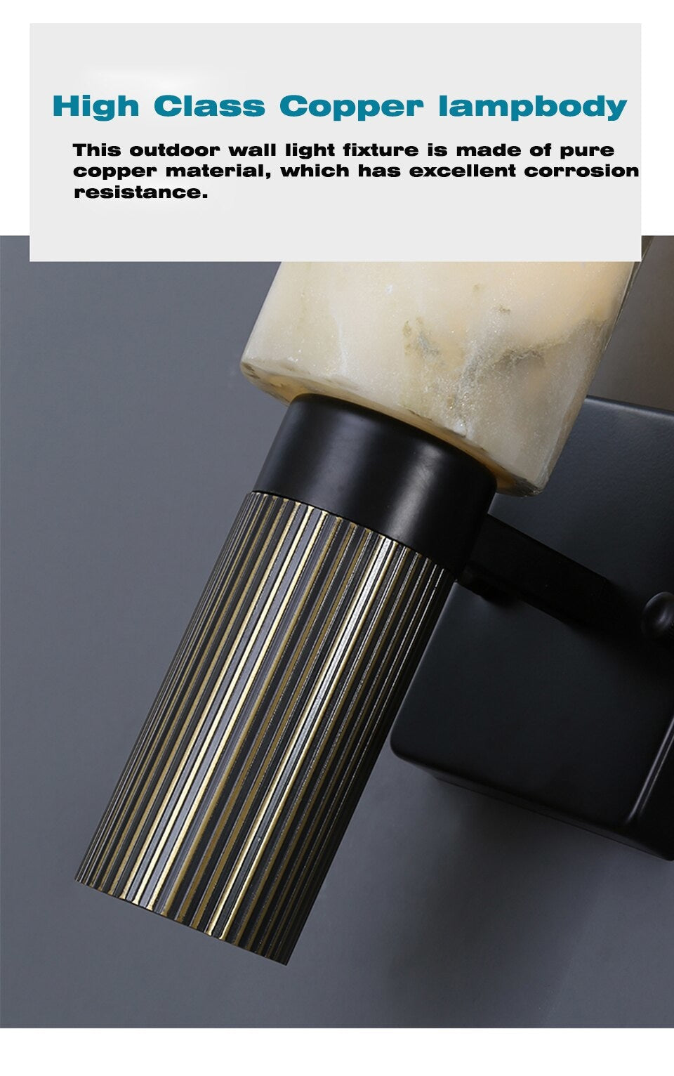 Decorative Wall Sconces - Real Marble Copper Base Lights for Living Room Hotel Restaurants