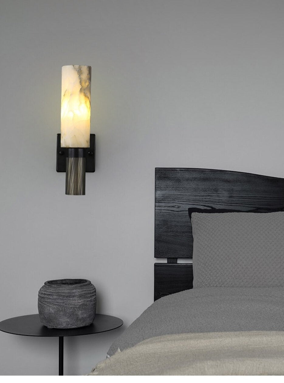 Decorative Wall Sconces - Real Marble Copper Base Lights for Living Room Hotel Restaurants