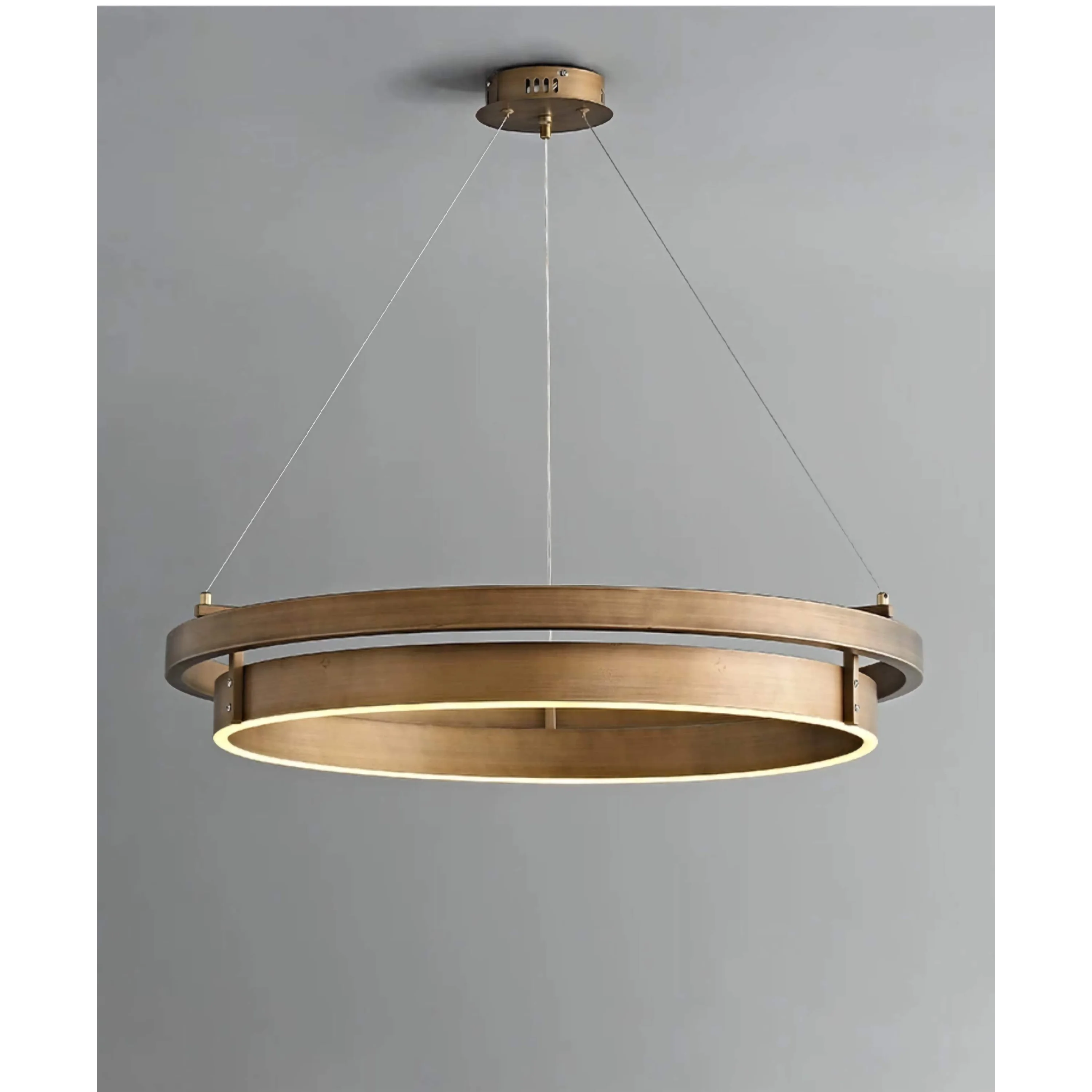 Minimalist Patinated Iron Ring Chandelier | Casalola Sculptural Pendant Light
