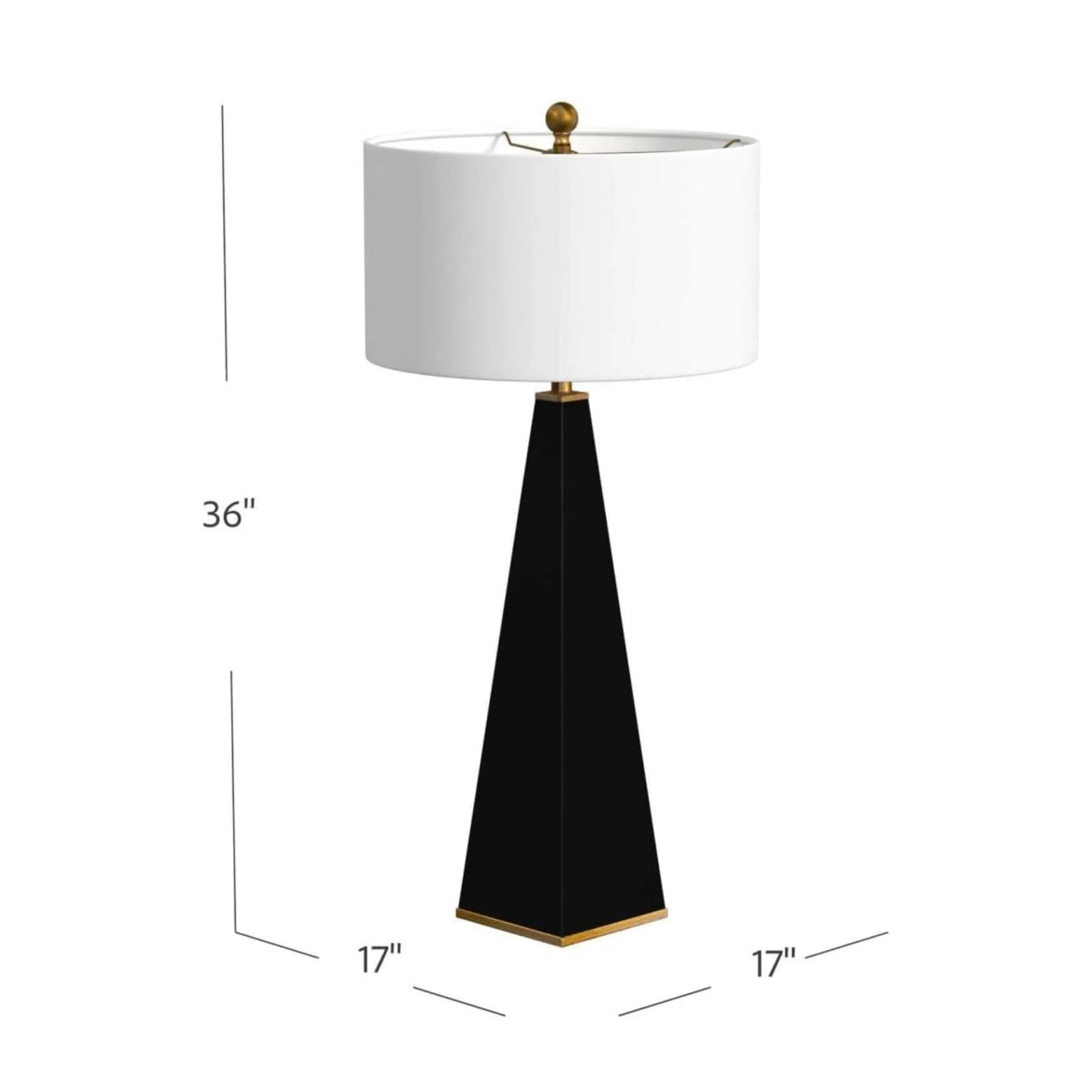 Modern Obelisk Table Lamp with Copper Accents and Fabric Shade for Living Room or Bedroom