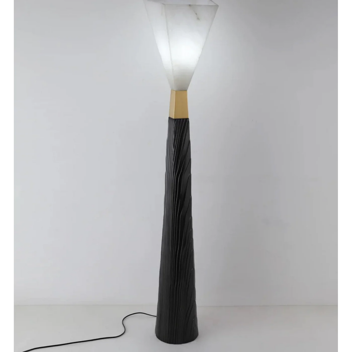 Sculptural Floor Lamp 158cm | Black & Gold Resin-shade Modern Art Deco Living Room Casalolalights Luxury Lamps