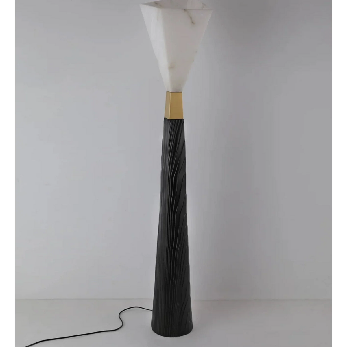 Sculptural Floor Lamp 158cm | Black & Gold Resin-shade Modern Art Deco Living Room Casalolalights Luxury Lamps