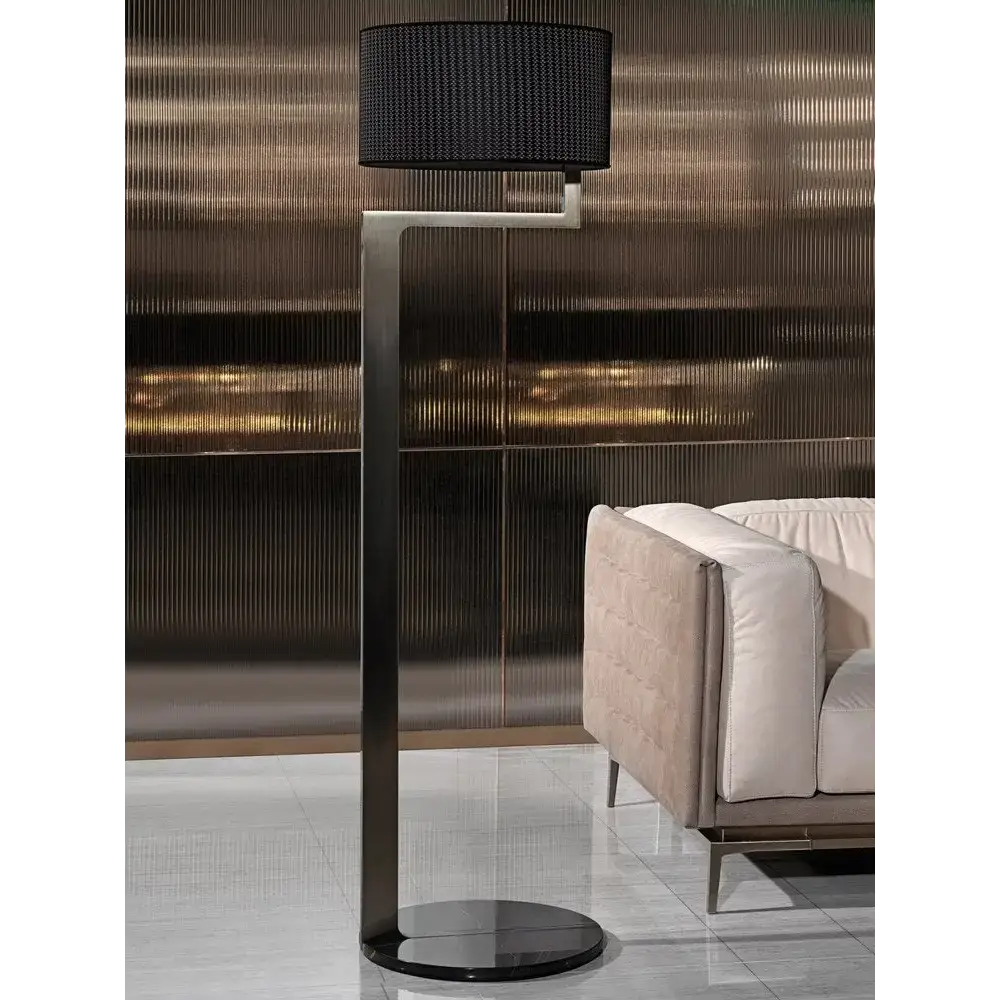 Modern Sculptural Metal Floor Lamp | Architectural Statement Piece | Black - Lamps