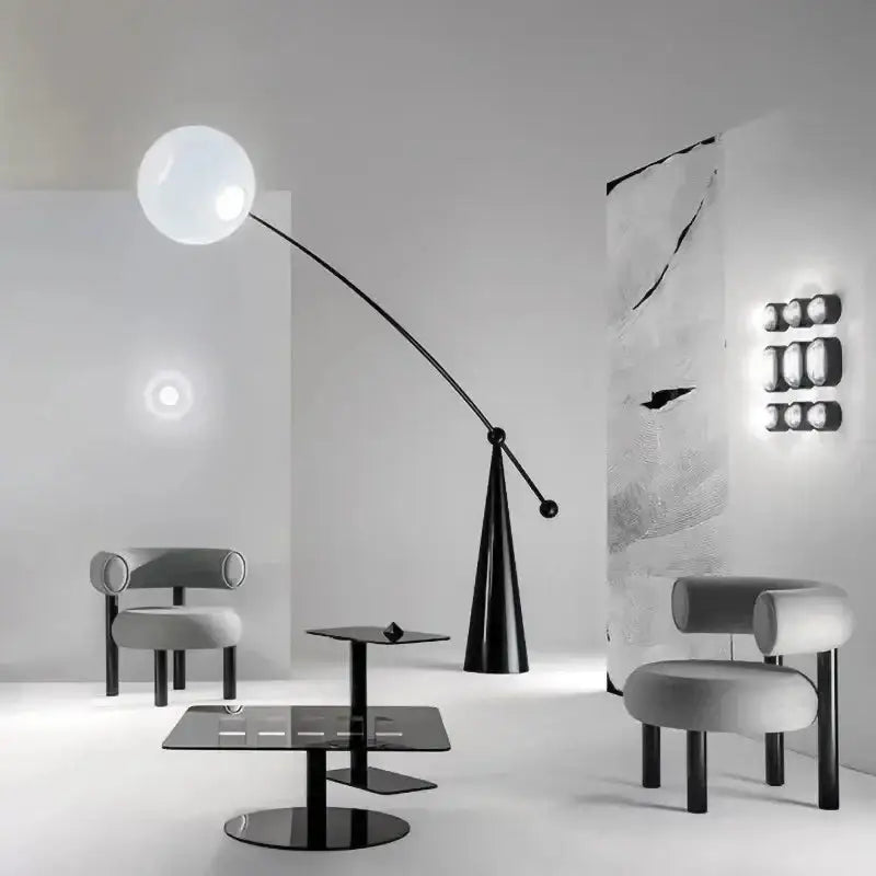 Modern Stainless Steel & Glass Floor Lamp for Living Room - Lamps