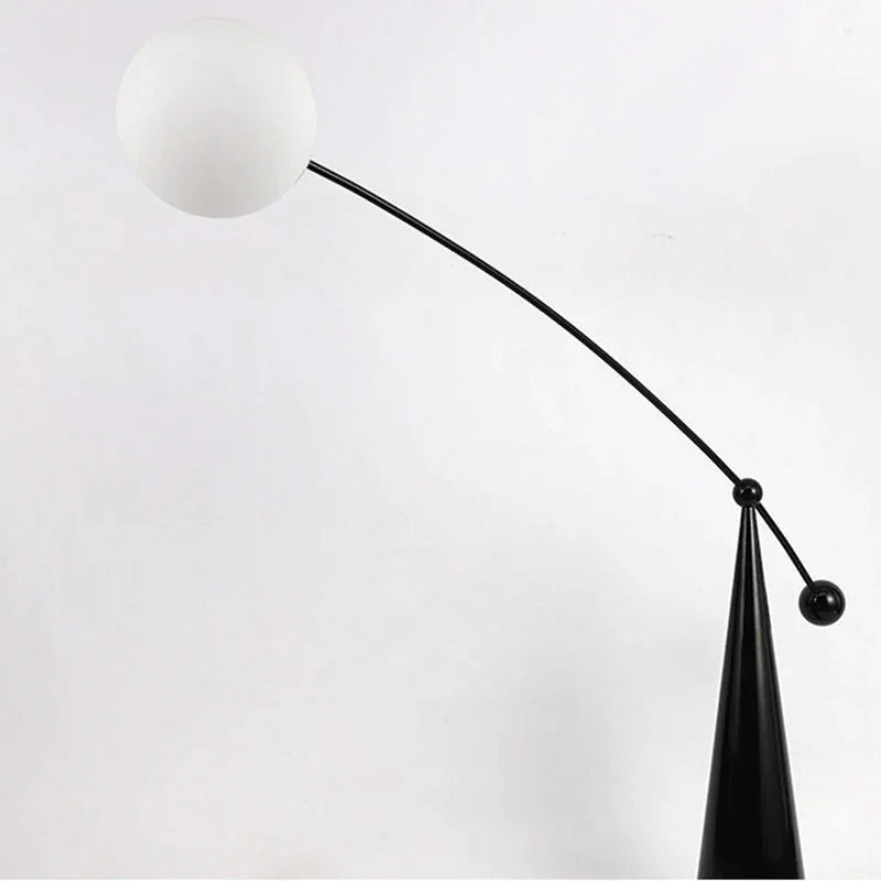 Stainless steel and glass lamp in a modern interior