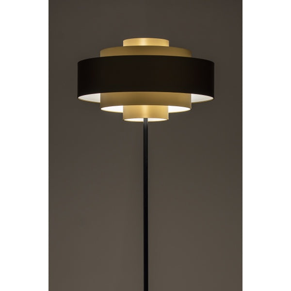 Modern Tiered Floor Lamp in Brushed Brass – Sculptural Ambient Lighting for Living Room or Reading Corner