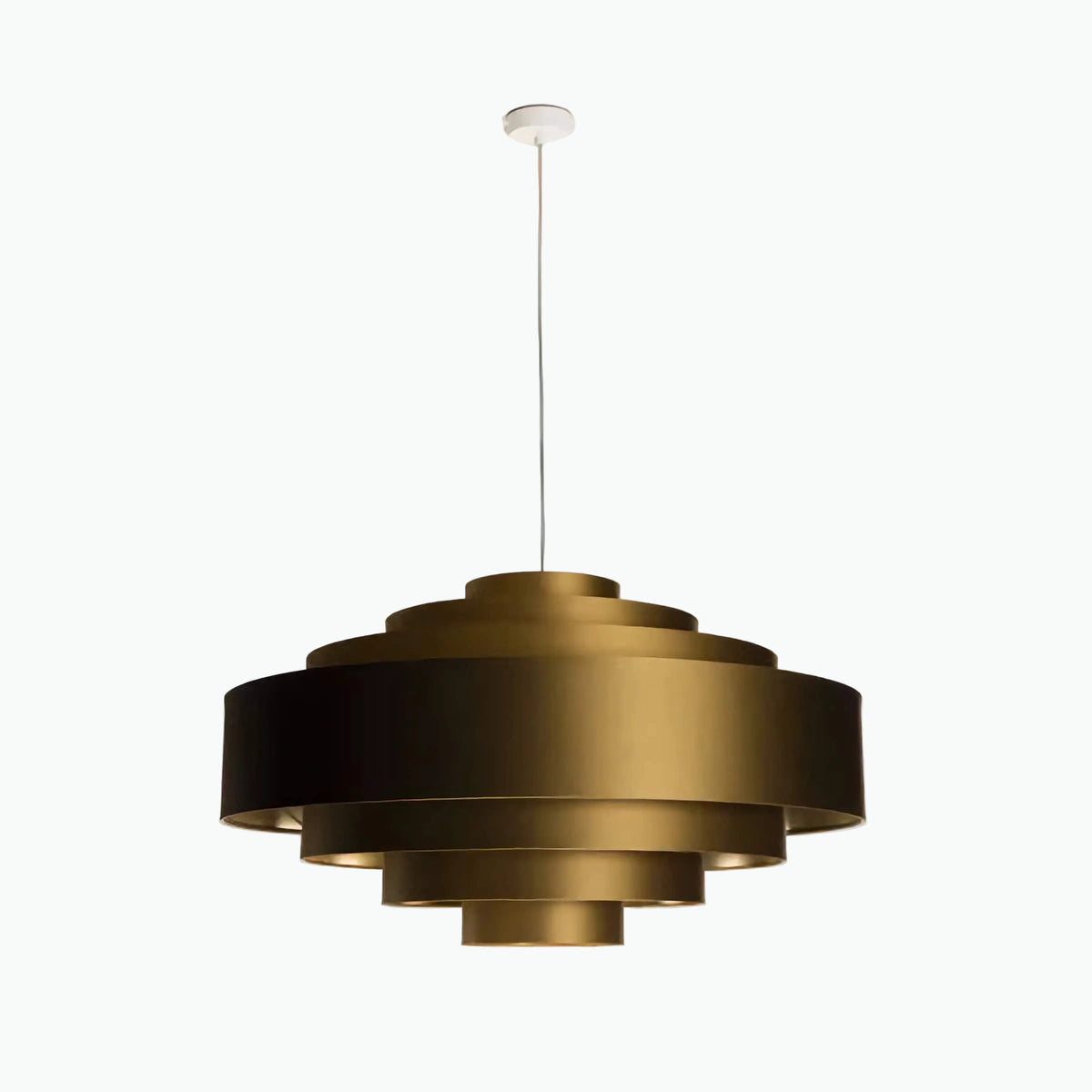 Brass Pendant Light 60cm | Tiered Brushed-brass Hanging Lamp Modern Mid-century Dining & Kitchen Casalolalights Luxury