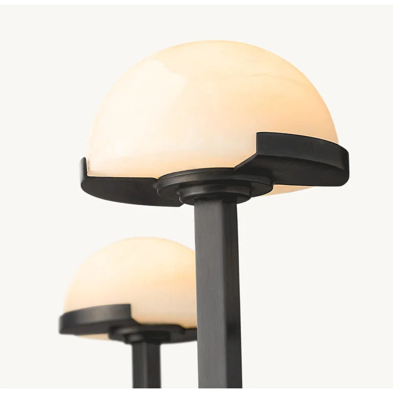 Modern Tiered Brass and Marble Chandelier – 3 Arched Lighting for Living Room or Dining