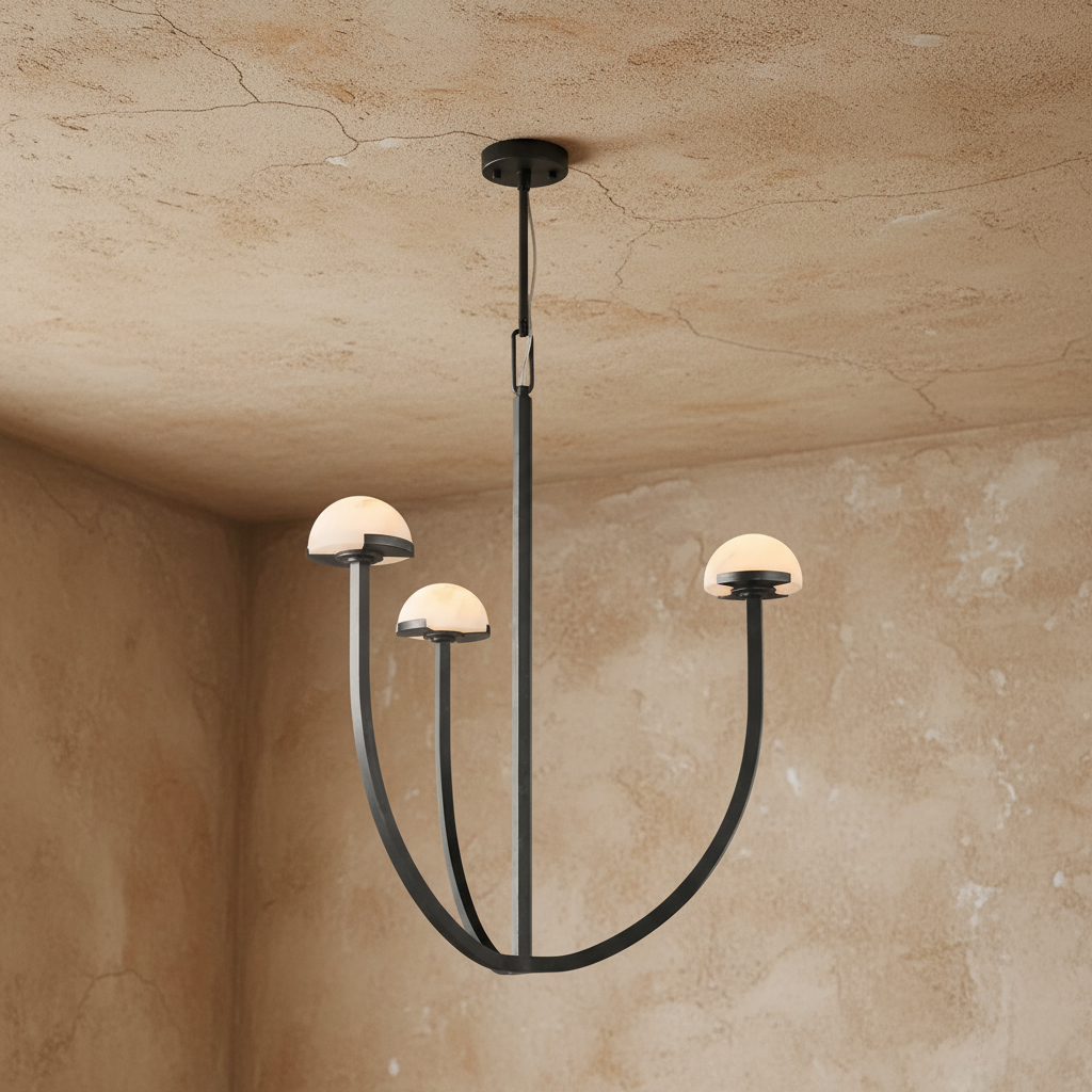 Modern Tiered Copper and Marble Chandelier – Arched Lighting for Living Room or Dining Casalolalights Luxury Lamps