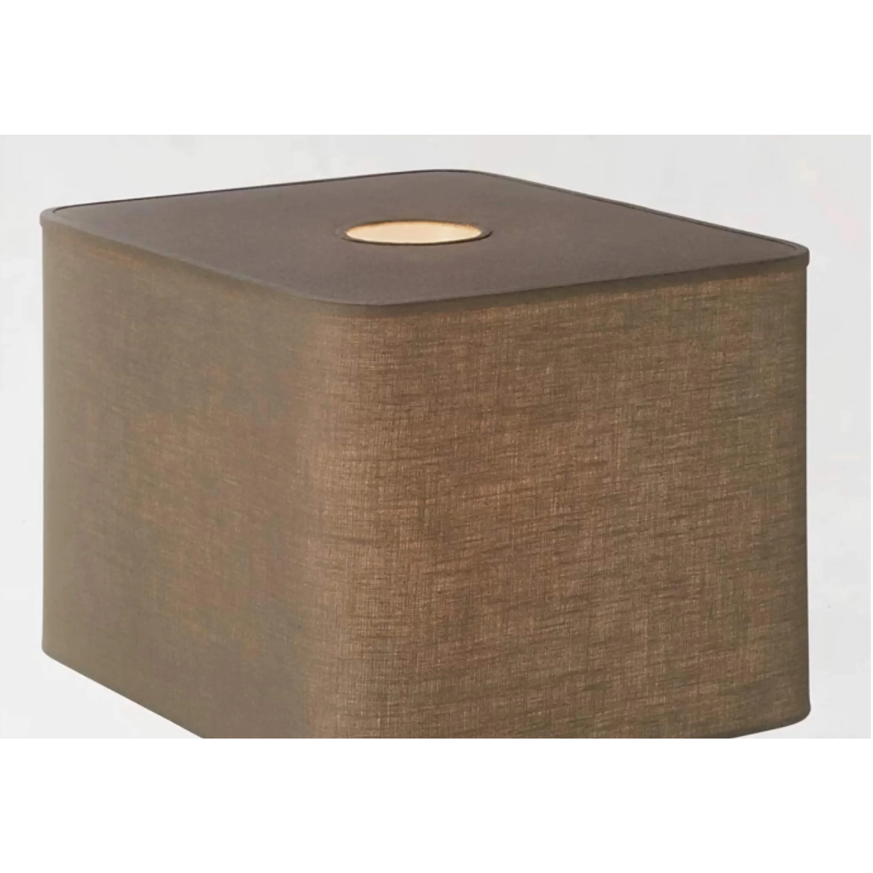 Modern Travertine and Copper Table Lamp with Fabric Shade for Living Room or Bedroom