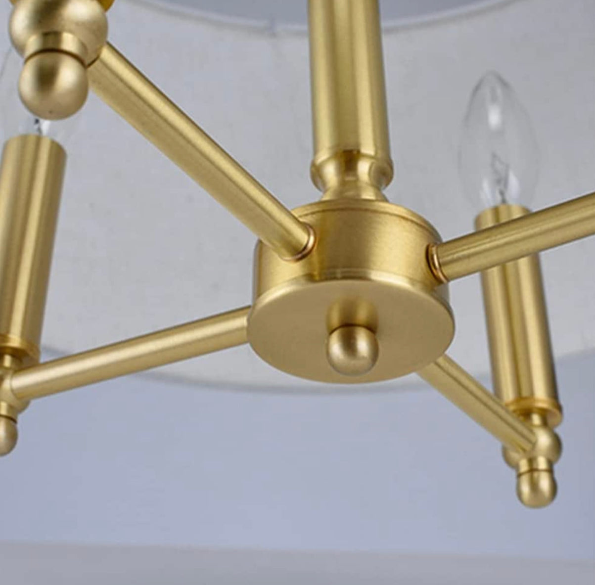 4-lights Modern Victorian Fabric Copper Chandelier for Hallway Corridor Living Room Bedroom - Chandeliers