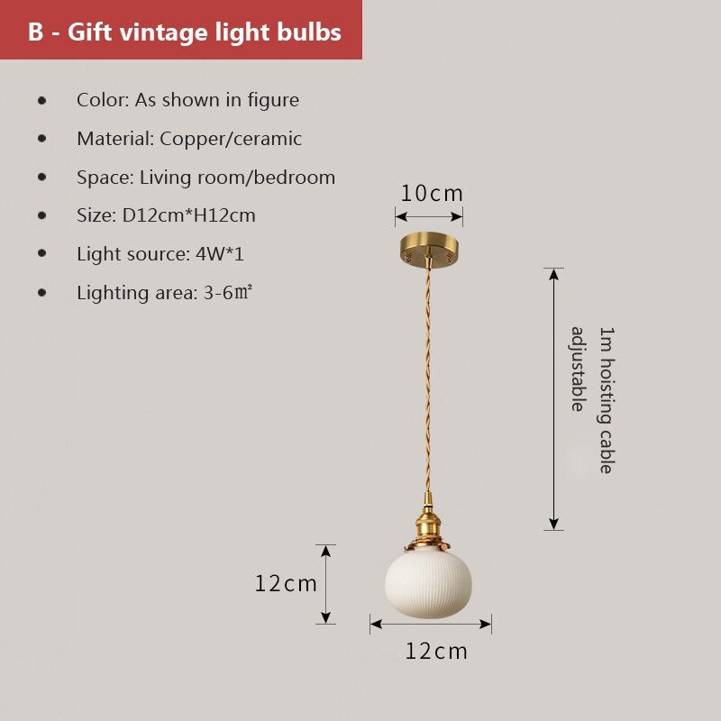 Elegant White Pendant Lamps | Ceramic Hanging Lights | 1-lights for Living Room Bedroom Kitchen - Lamps