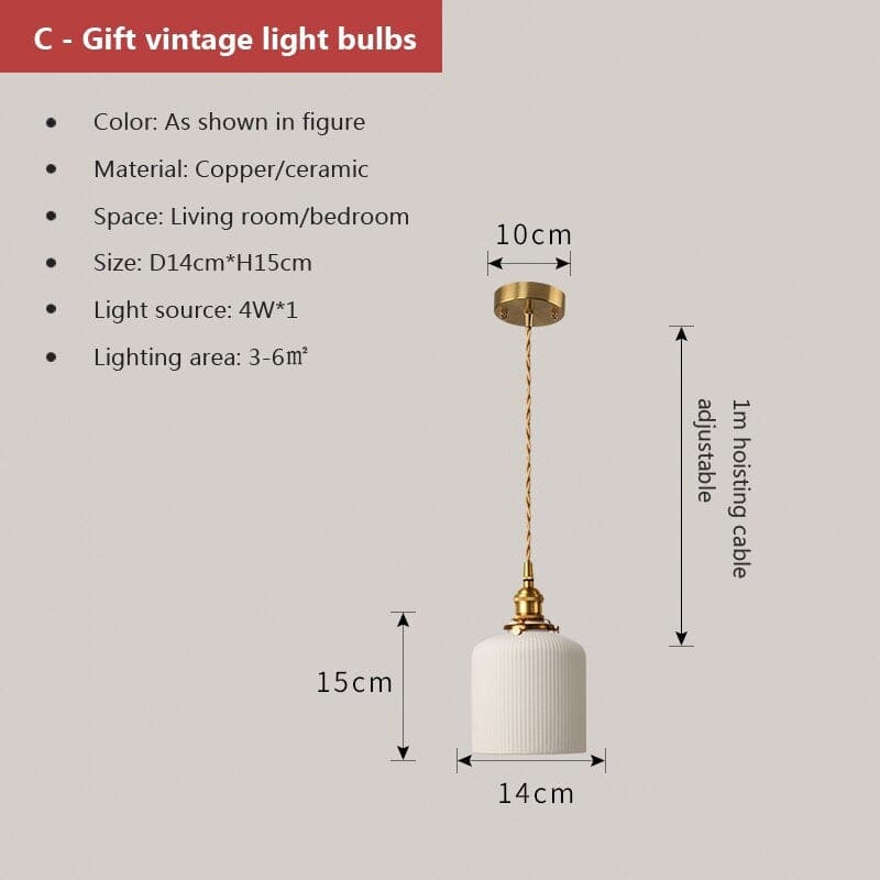 Elegant White Pendant Lamps | Ceramic Hanging Lights | 1-lights for Living Room Bedroom Kitchen - Lamps