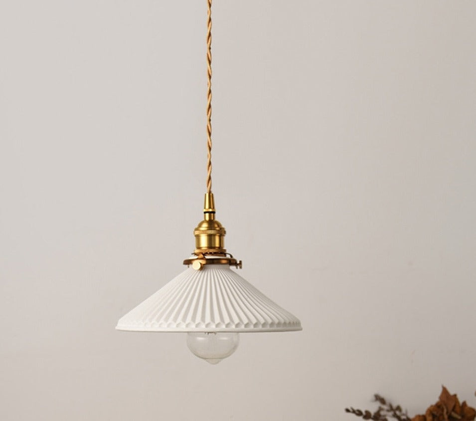Elegant White Pendant Lamps | Ceramic Hanging Lights | 1-lights for Living Room Bedroom Kitchen - Lamps