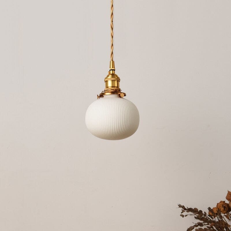 Elegant White Pendant Lamps | Ceramic Hanging Lights | 1-lights for Living Room Bedroom Kitchen - Lamps
