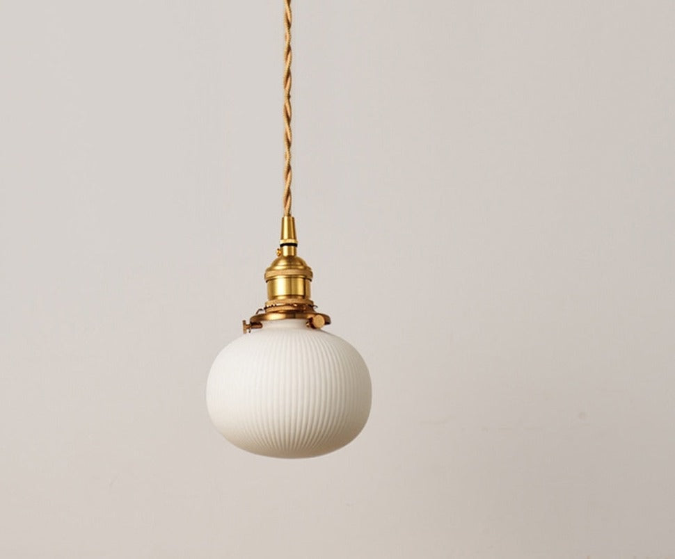 Elegant White Pendant Lamps | Ceramic Hanging Lights | 1-lights for Living Room Bedroom Kitchen - Lamps