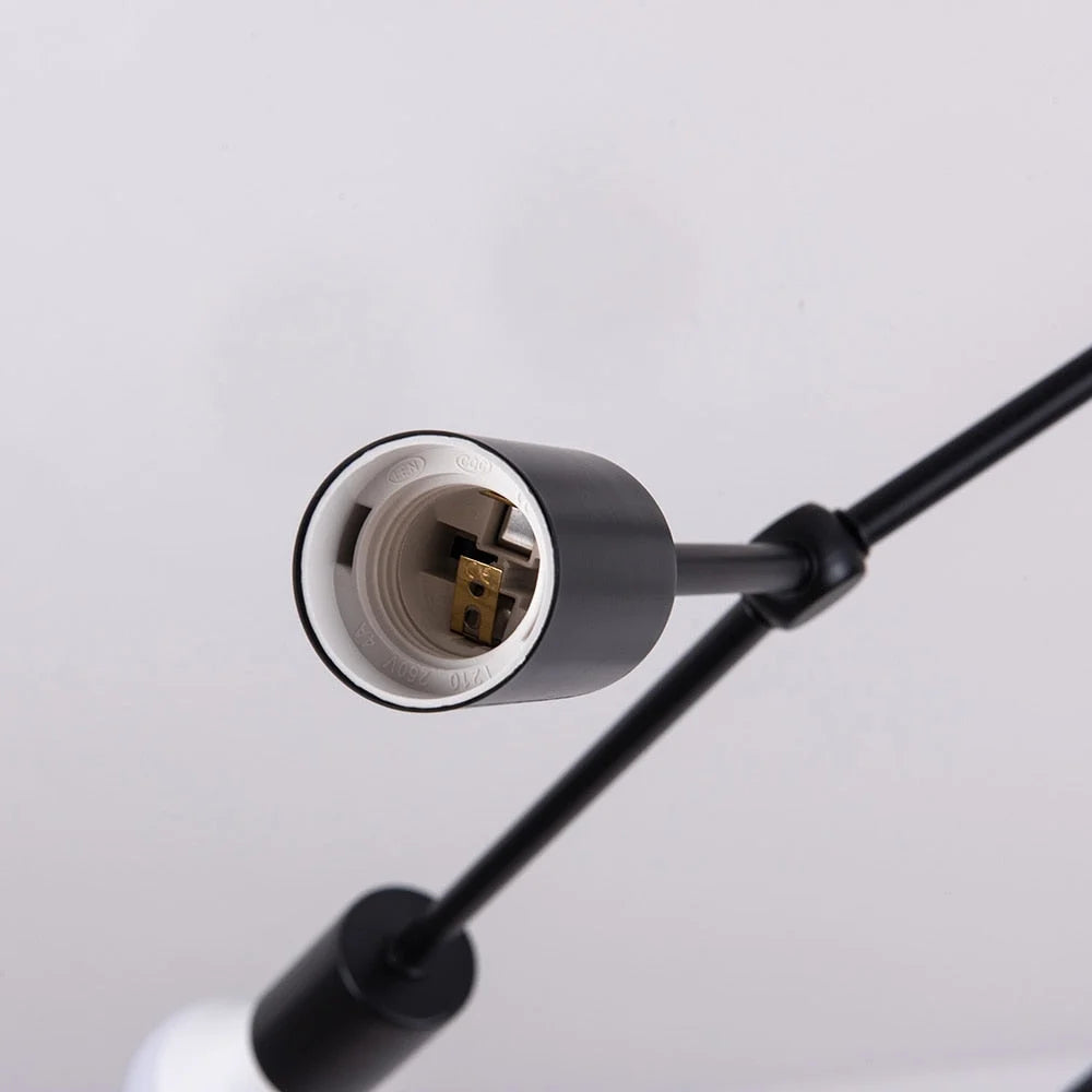 Molecule Modern Led Black Ceiling Light Fixture with Adjustable Joints Frosted Glass Spheres