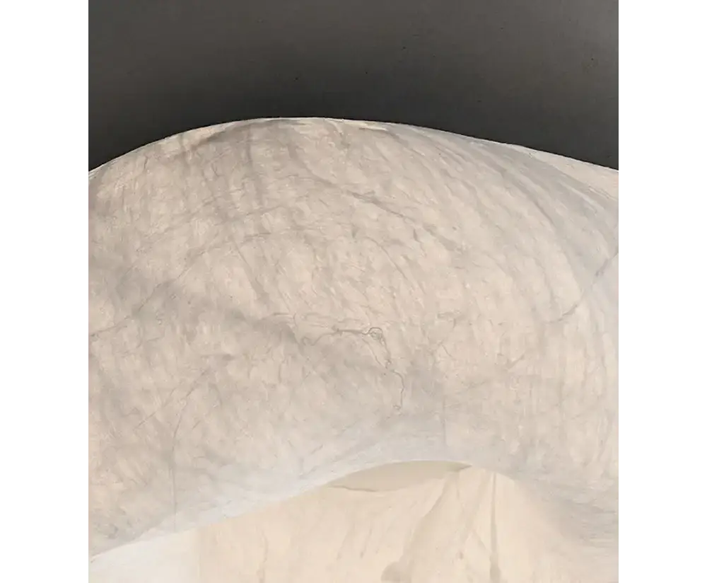 Hand-formed Mulberry Silk Ceiling Light | Organic Flush Mount Glow - Mounts