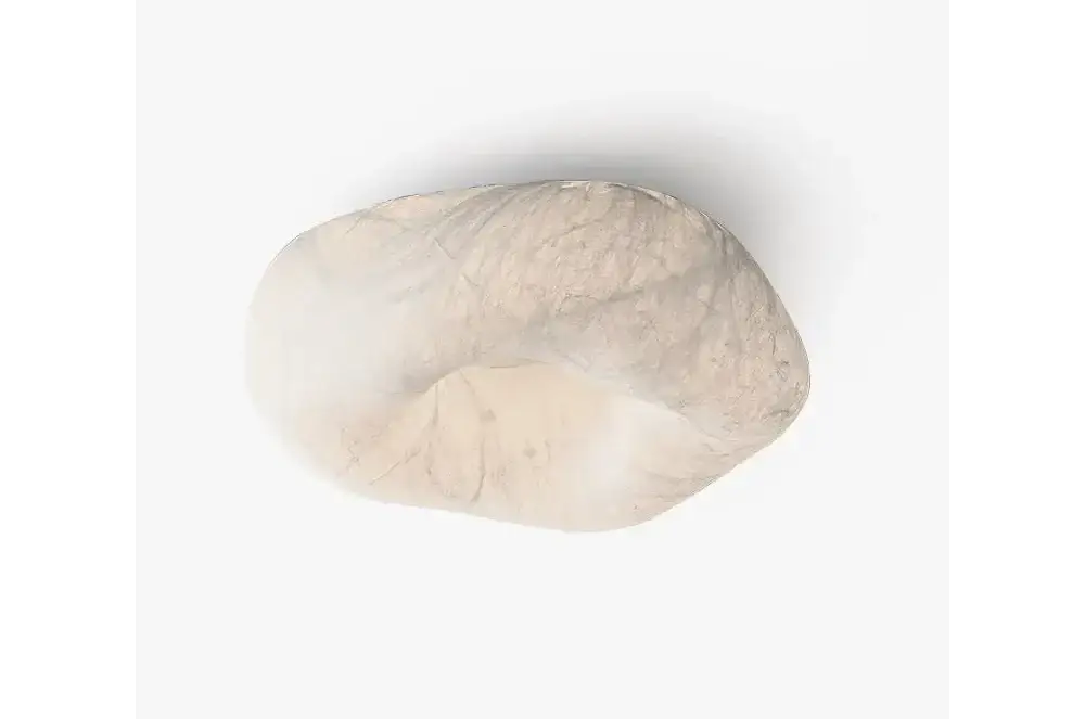 Hand-formed Mulberry Silk Ceiling Light | Organic Flush Mount Glow - Mounts