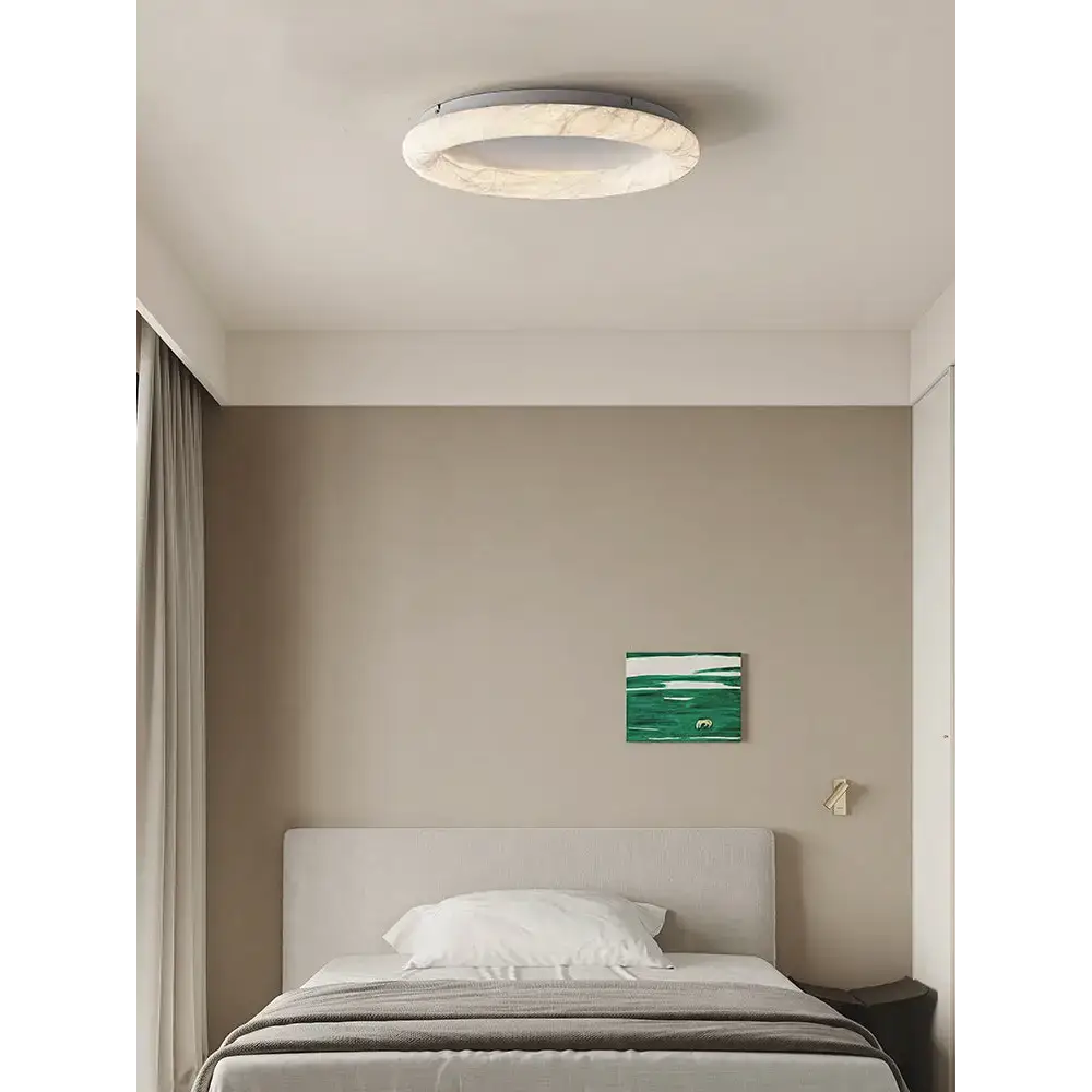 Silk Halo Flush Mount Ceiling Light | Mulberry Minimalist Fixture - Mounts