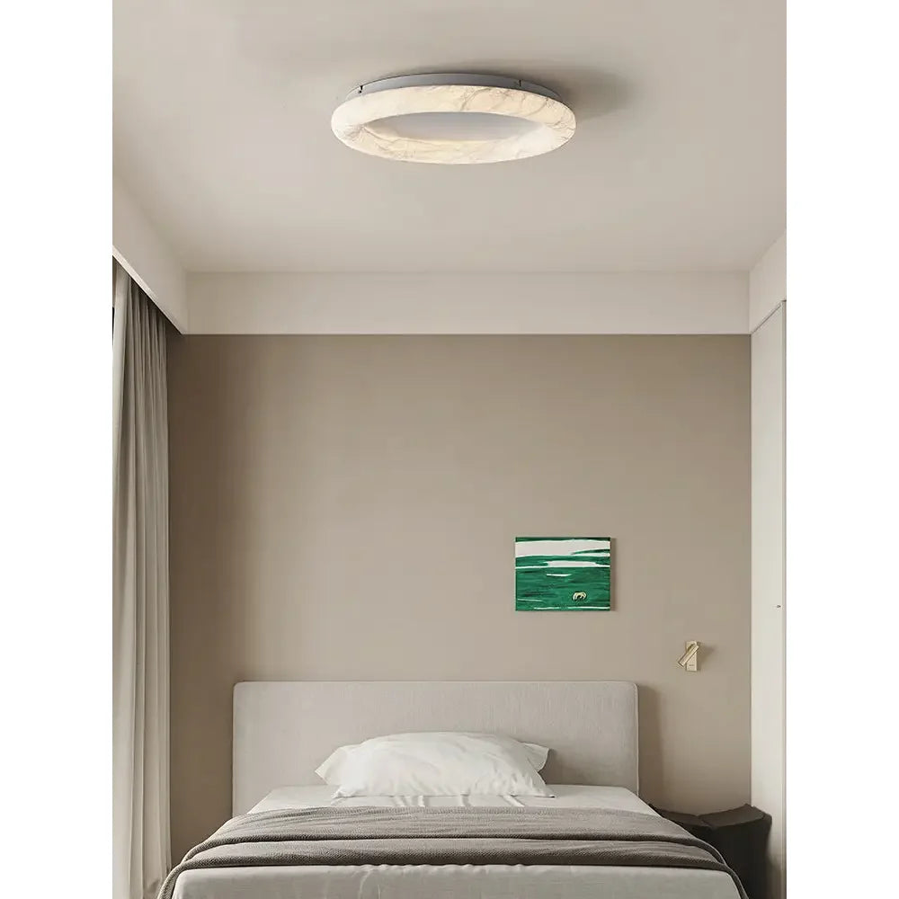 Silk Halo Flush Mount Ceiling Light | Mulberry Minimalist Fixture - Mounts