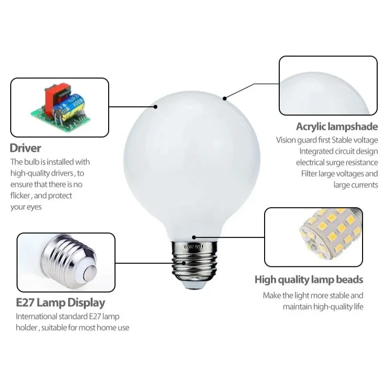 Led Bulbs A60 G80 G95 G45 - Versatile & Long-lasting | Available in Warm Cold White Casalolalights Luxury Lamps