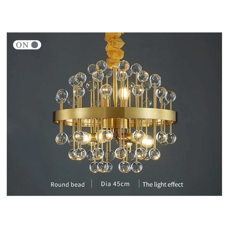 Glass Stone Chandelier 45-80cm | Multicolor or Clear Jewel-tone Gold Light Dining & Living Room Casalolalights Luxury