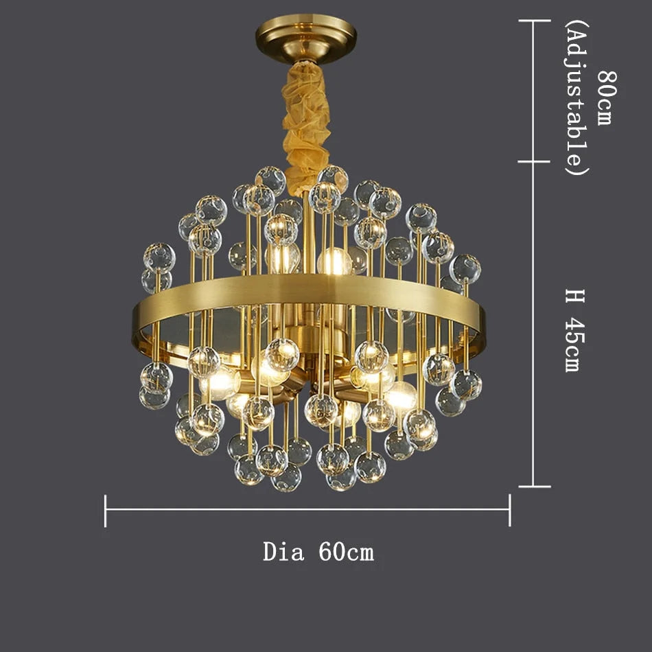 Glass Stone Chandelier 45-80cm | Multicolor or Clear Jewel-tone Gold Light Dining & Living Room Casalolalights Luxury