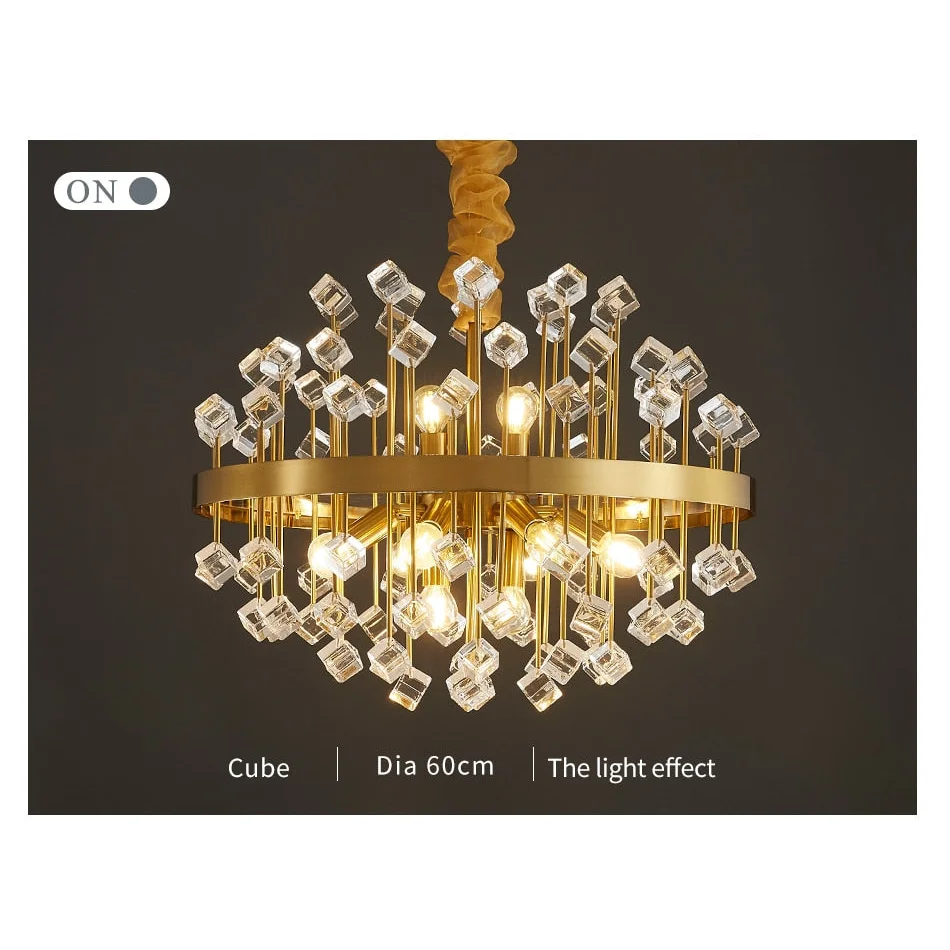 Glass Stone Chandelier 45-80cm | Multicolor or Clear Jewel-tone Gold Light Dining & Living Room Casalolalights Luxury