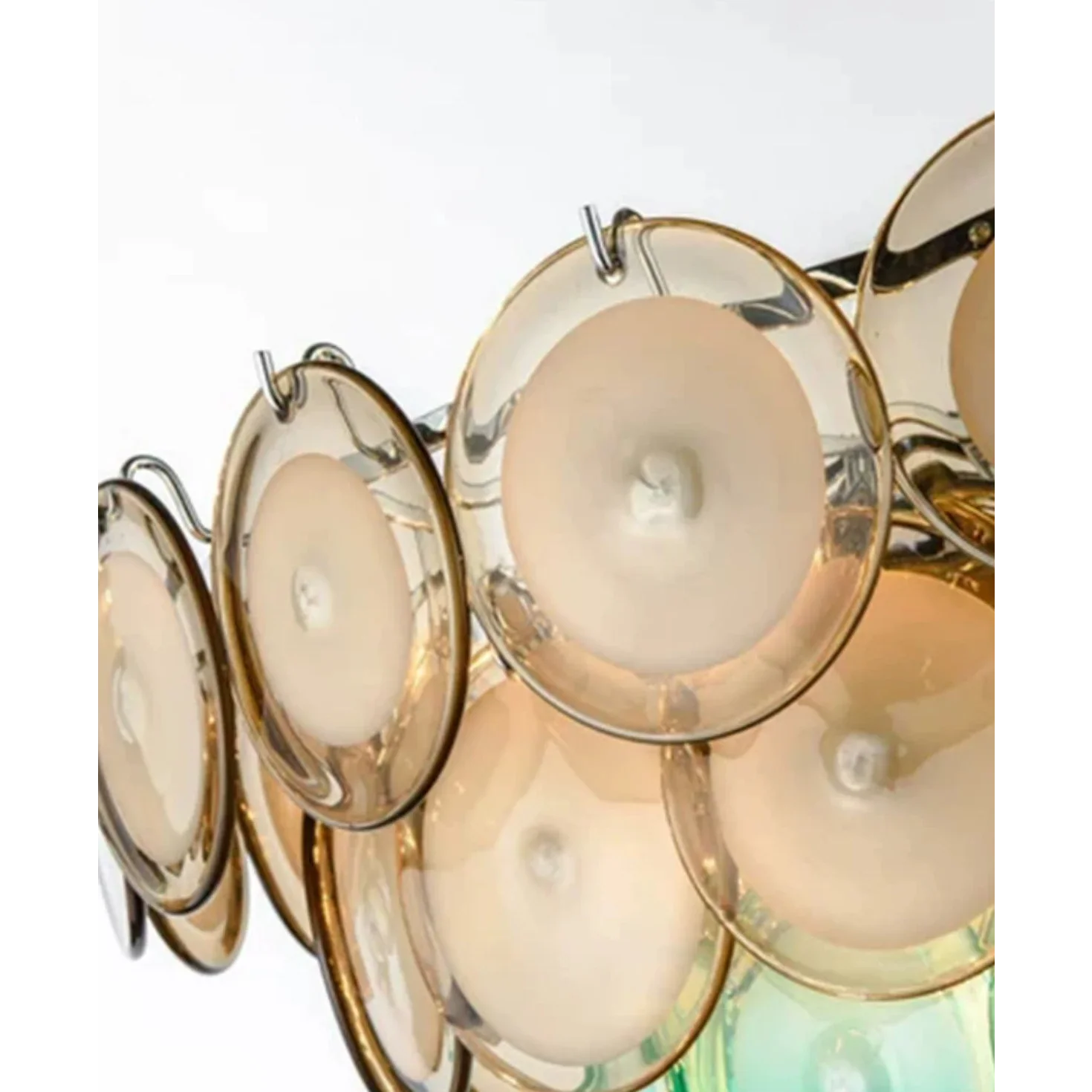 Handblown Glass & Copper Long Chandelier | Mid-century Modern Italian Design | Casalola Lights Casalolalights Luxury