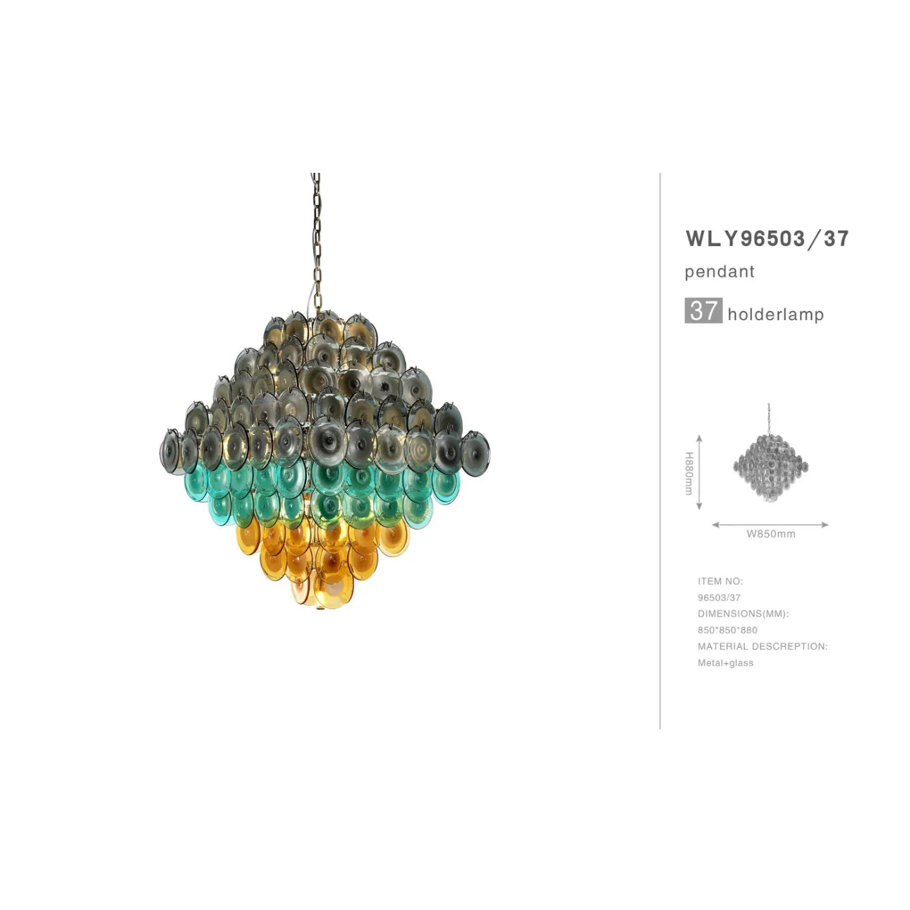 Murano Round Glass Chandelier for Modern and Eclectic Interiors