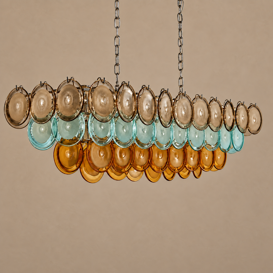 Murano-Style Linear Chandelier