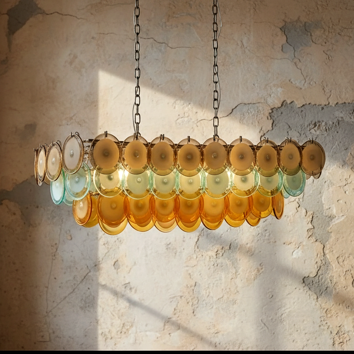Murano-Style Linear Chandelier | Multicolour | CLOP895001