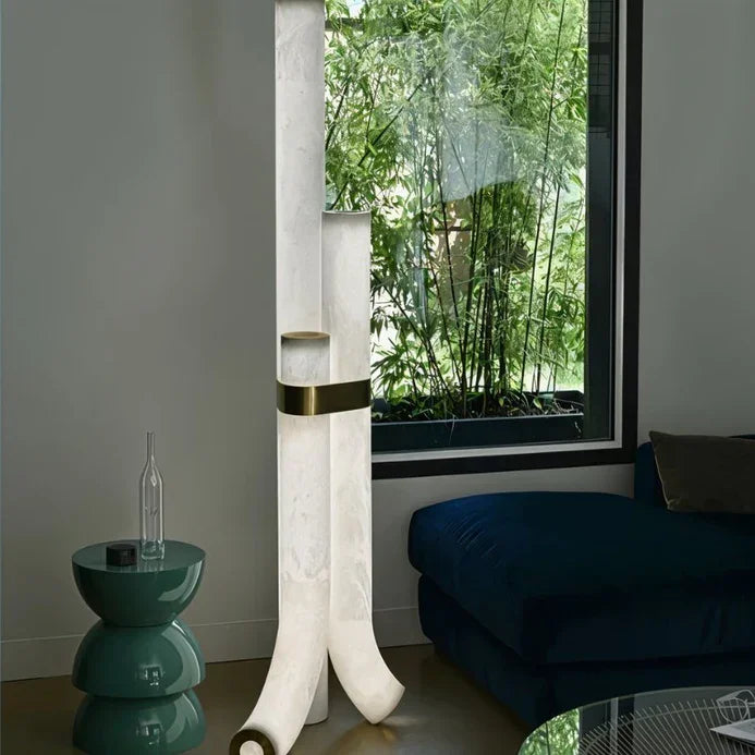 Brass & Alabaster Led Floor Lamp - Dimmable Multi-temperature Luxurious Design Casalolalights Luxury Lamps for Interior