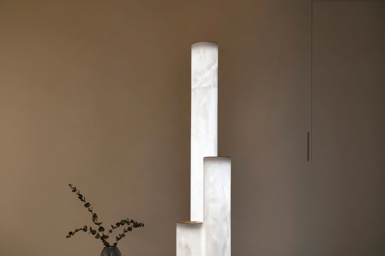Natural alabaster veining detail