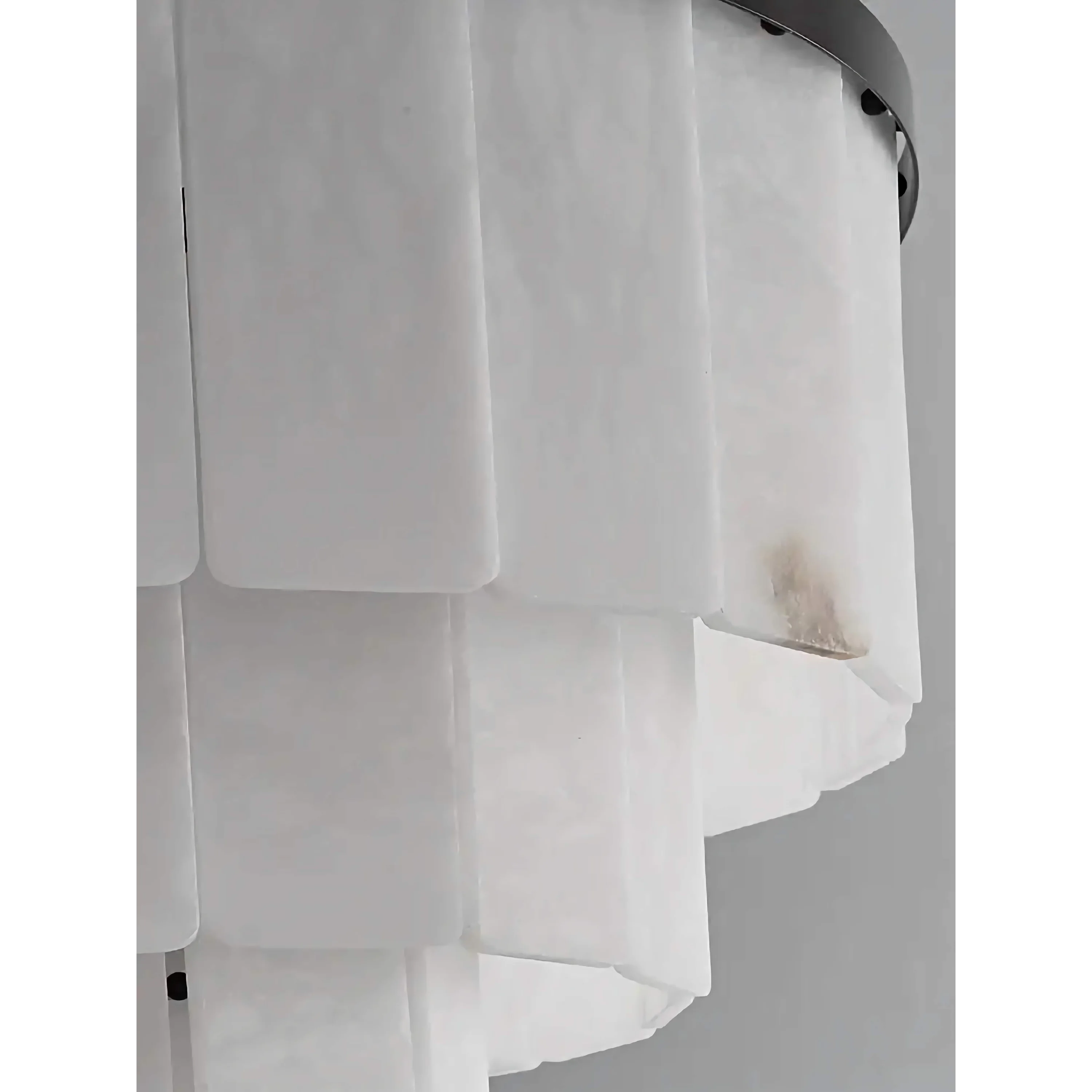 Natural Alabaster Tiered Island Chandelier | Black Framed Kitchen Pendant