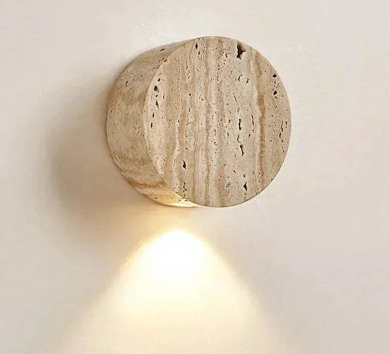 Wabi Sabi Natural Yellow Marble Wall Lamp Sconces for Corridor Living Room Hall