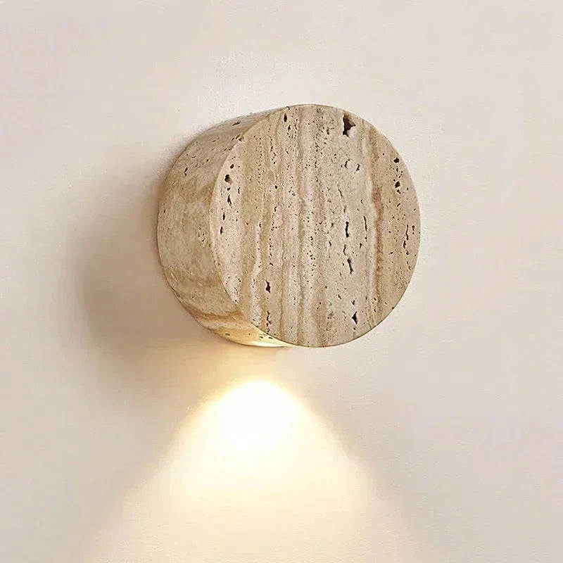Wabi Sabi Natural Yellow Marble Wall Lamp Sconces for Corridor Living Room Hall