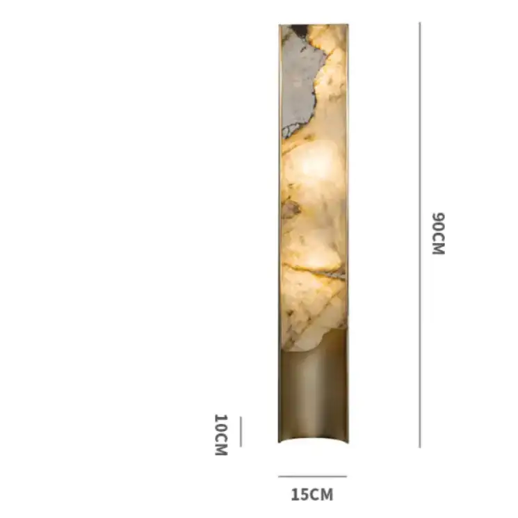 Natural Stone Wall Sconce – High-end Onyx & Brass Lighting - Polaris - Sconces