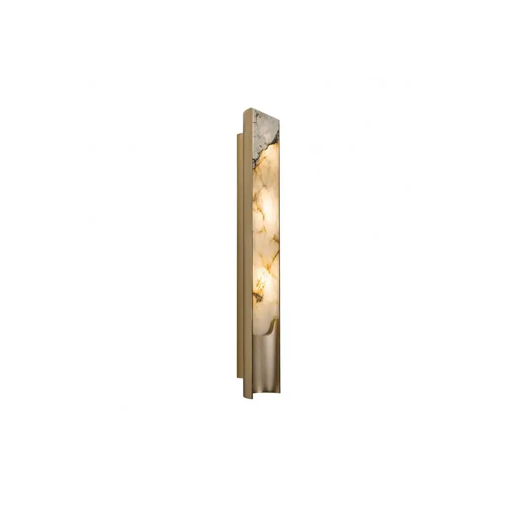 Natural Stone Wall Sconce – High-end Onyx & Brass Lighting - Polaris - Sconces