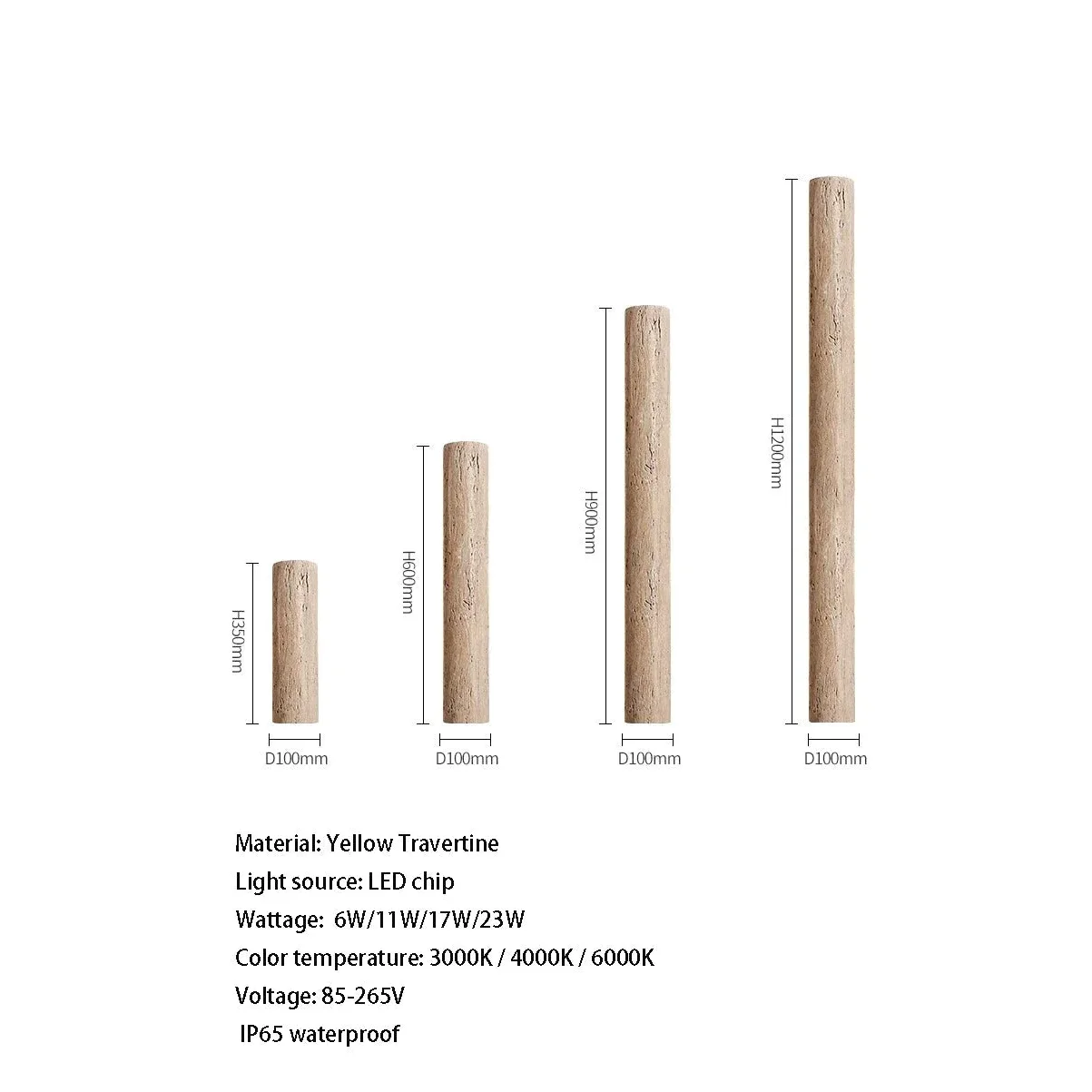 Natural travertine sconce in a modern interior