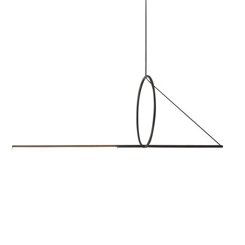 Modern Linear Pendant Lighting Metal Led Bar Black for Meeting Room Kitchen Island Dining - Lamps
