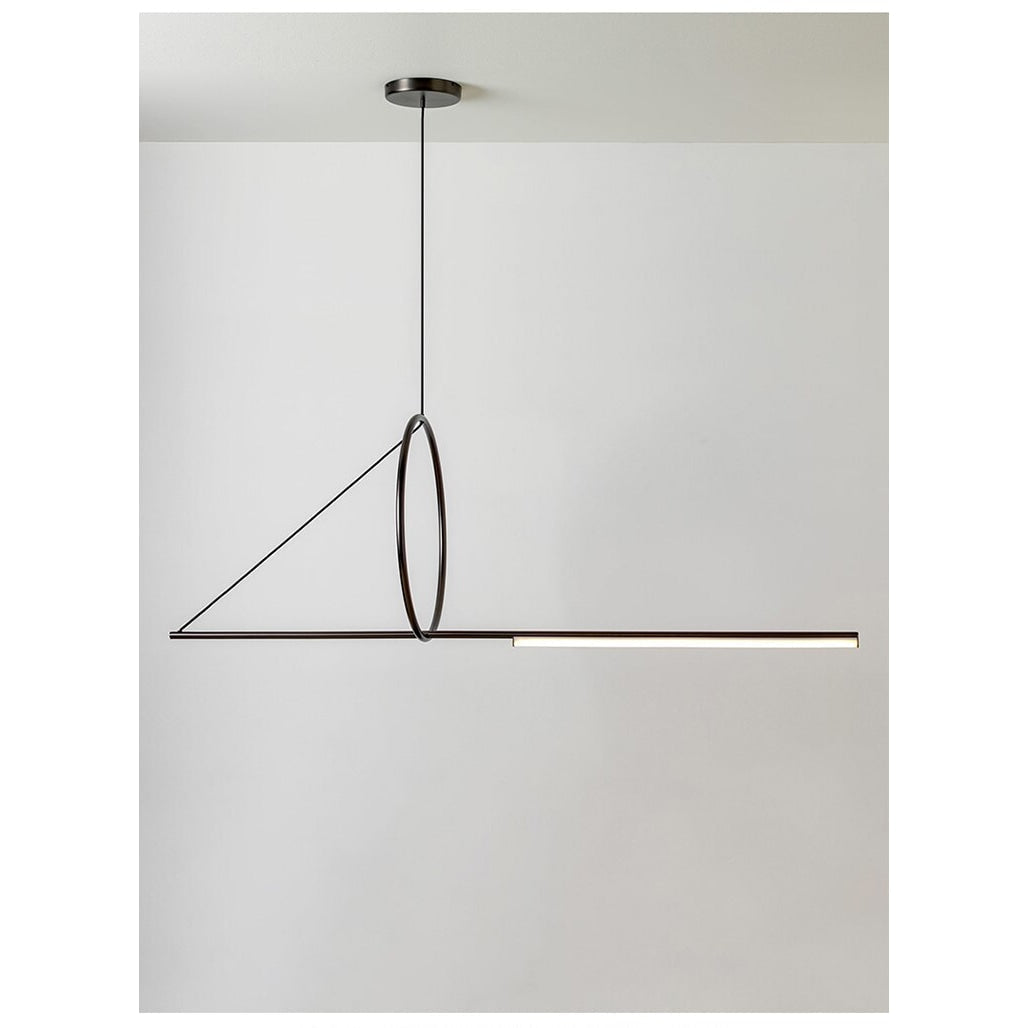 Modern Linear Pendant Lighting Metal Led Bar Black for Meeting Room Kitchen Island Dining - Lamps