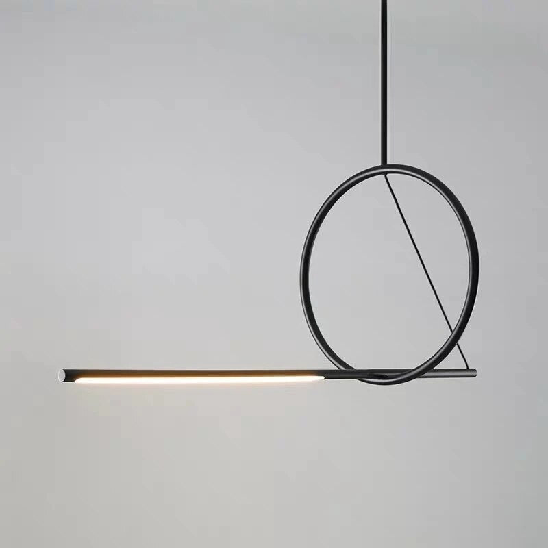 Modern Linear Pendant Lighting Metal Led Bar Black for Meeting Room Kitchen Island Dining - Lamps